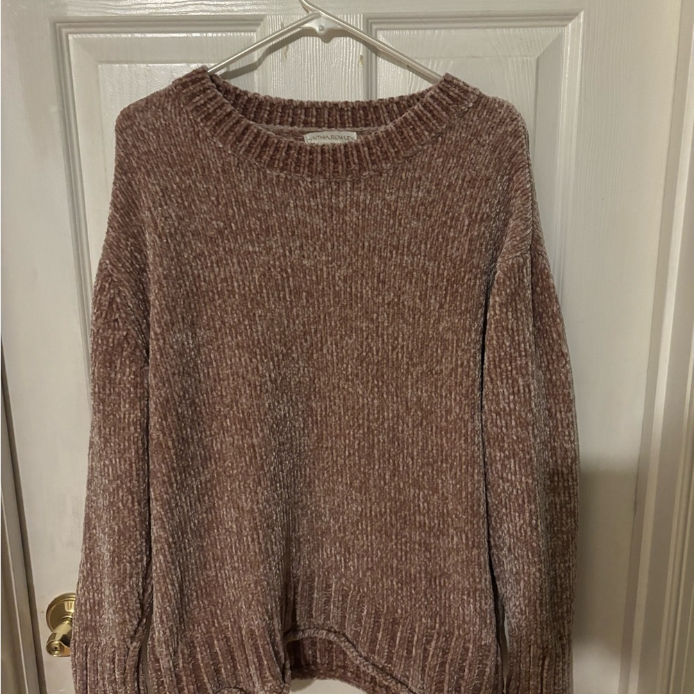 Cynthia Rowley Soft Brown Crew Neck Sweater